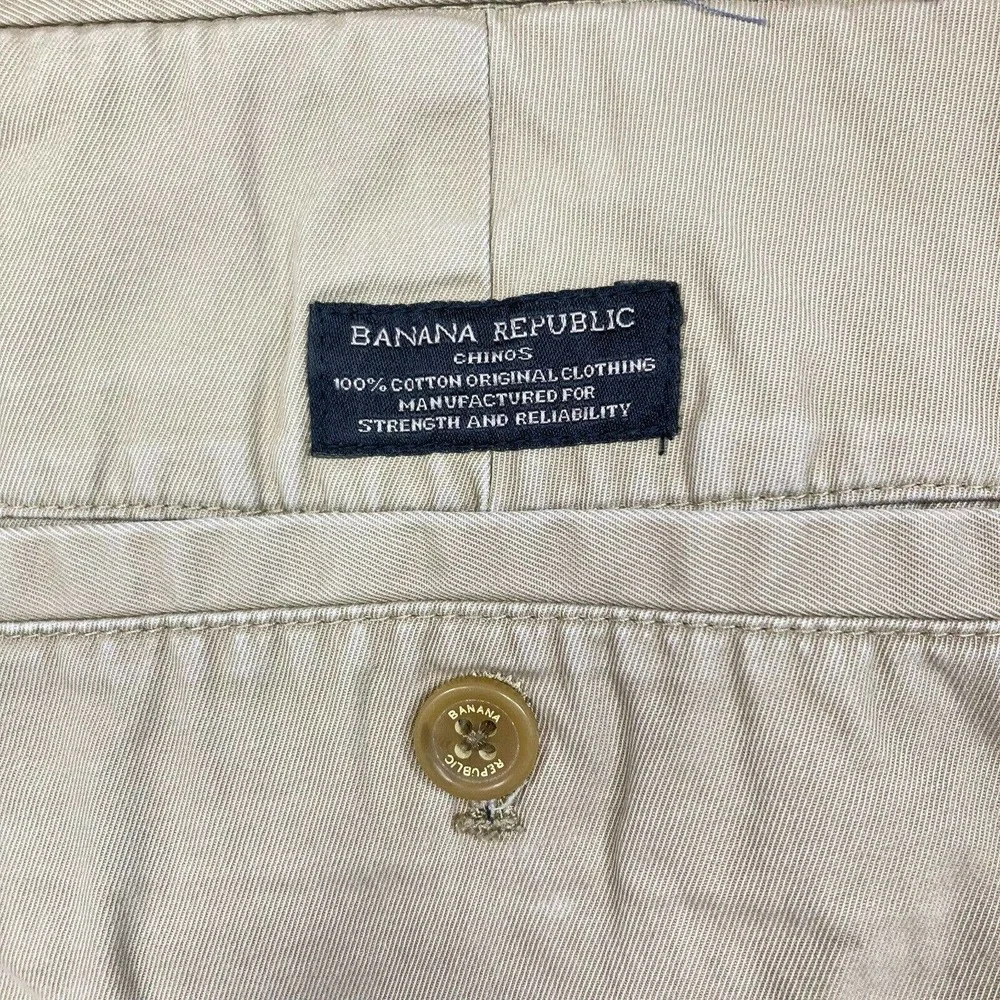 Banana Republic Pants Mens Sz 34 Beige Chino Aiden Fit Straight Leg Cotton Khaki